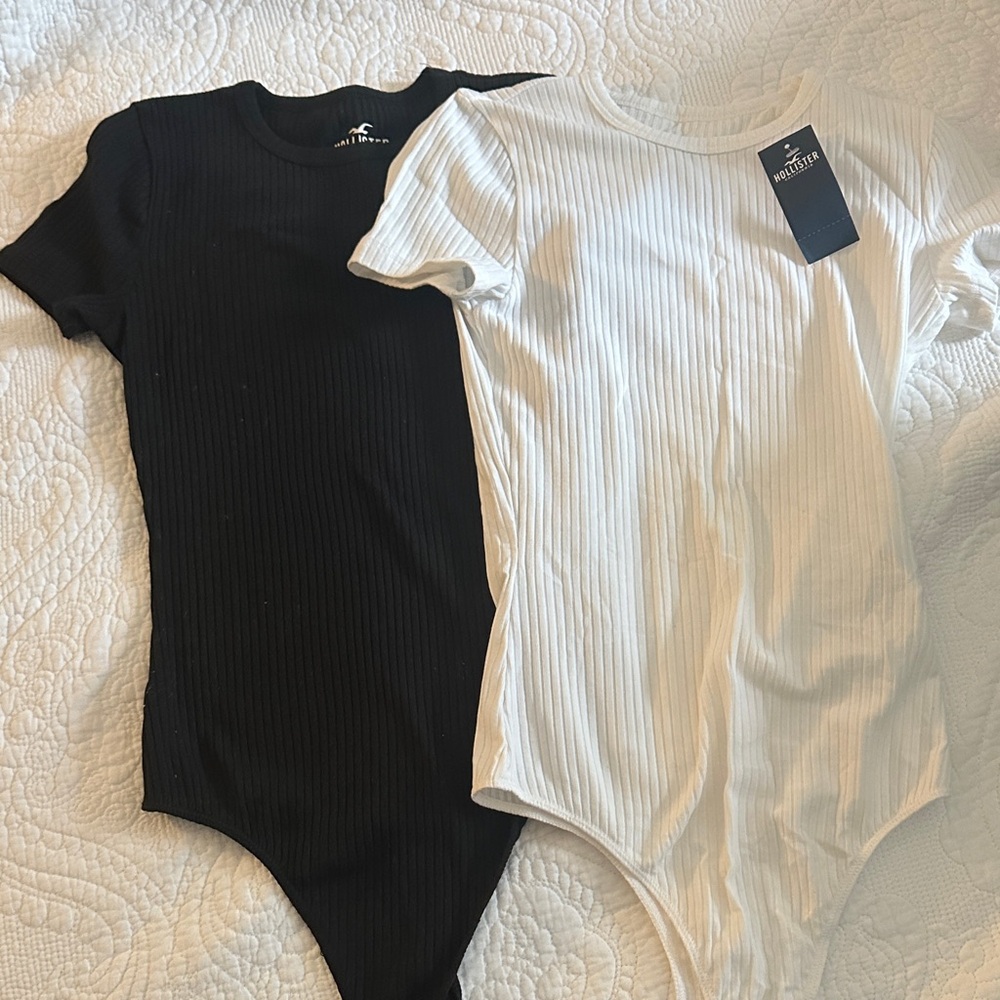 Hollister Ribbed Bodysuits Set - Black and White